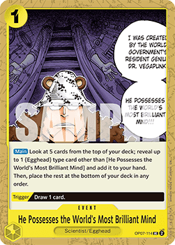 He Possesses the World's Most Brilliant Mind (OP07-114) (V.1)
