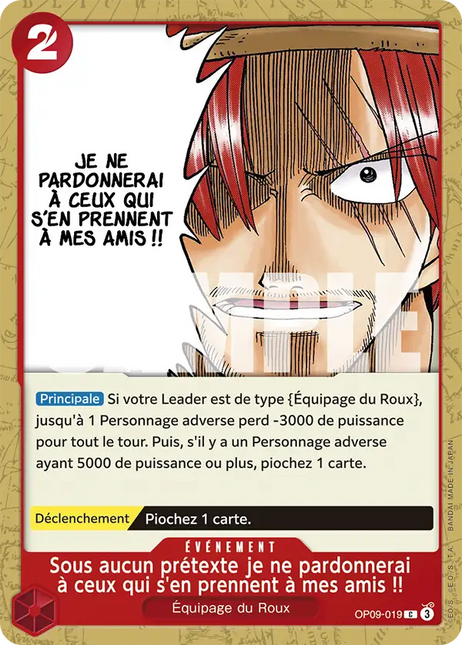 OP09-019 Sous aucun prétexte je ne pardonnerai à ceux qui s'en prennent à mes amis !! x4