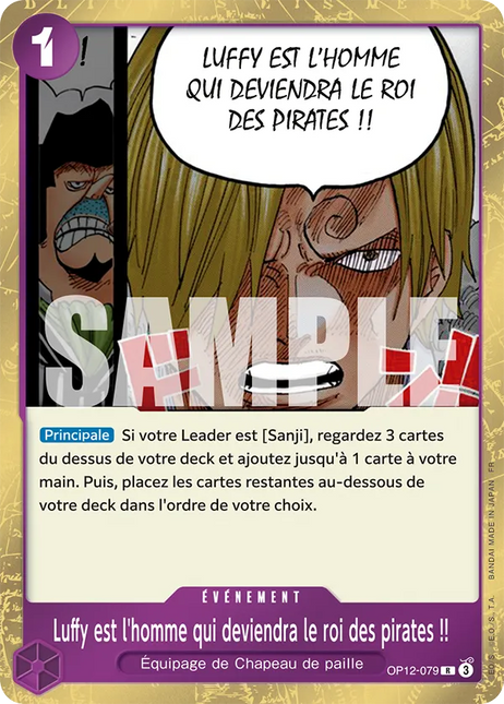 OP12-079 Luffy est l'homme qui deviendra le roi des pirates !! x4
