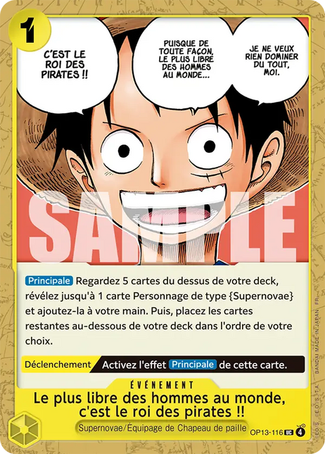 OP13-116 Le plus libre des hommes au monde, c'est le roi des pirates !! x4