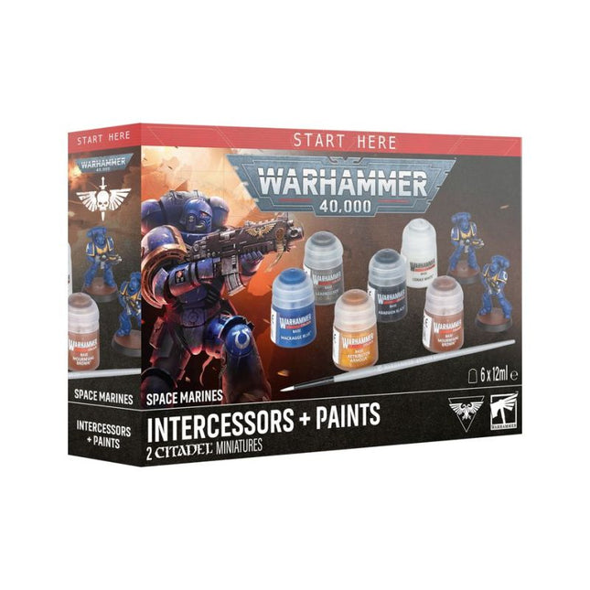 Space Marines Intercessors + Paints Set, boîte