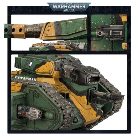 Détails du Leman Russ : armes de coque et latérales
