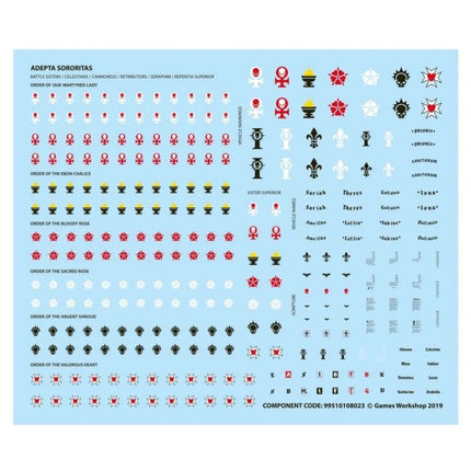 Planche de décalcomanies Adepta Sororitas