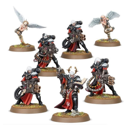 Retributor Squad Adepta Sororitas, 5 Sœurs et 2 Chérubins peints